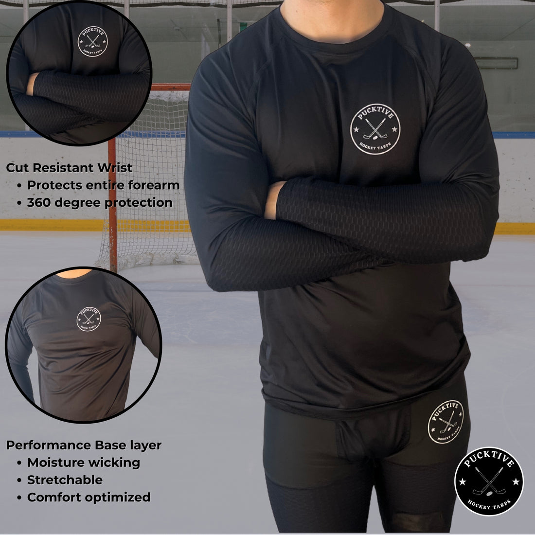 Men's Pro A6 Cut Resistant Hockey Tarp With Wrist Guard