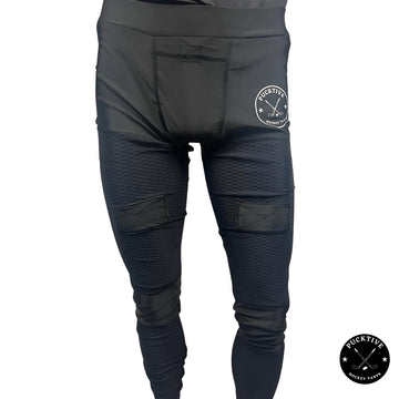 Front view of Boy’s Base A2 cut-resistant hockey jock leggings showing ergonomic fit and protective coverage zones.