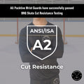 Testing overview of the Boy’s Base A2 cut-resistant wrist hockey shirt demonstrating BNQ and ANSI performance.