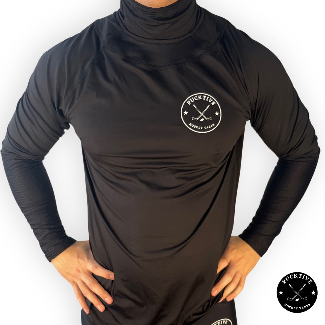 Front view of Boy's Base A2 full hockey tarp showing neck and wrist protection zones and ergonomic fit.