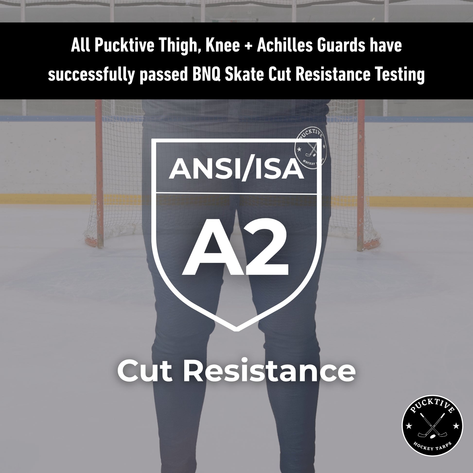 Testing overview of Boy’s Base A2 goalkeeper leggings demonstrating BNQ cut-resistance and material durability.