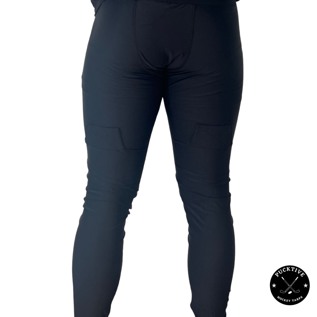 Front view of boy’s dry fit hockey jock leggings showing athletic fit and breathable performance fabric.