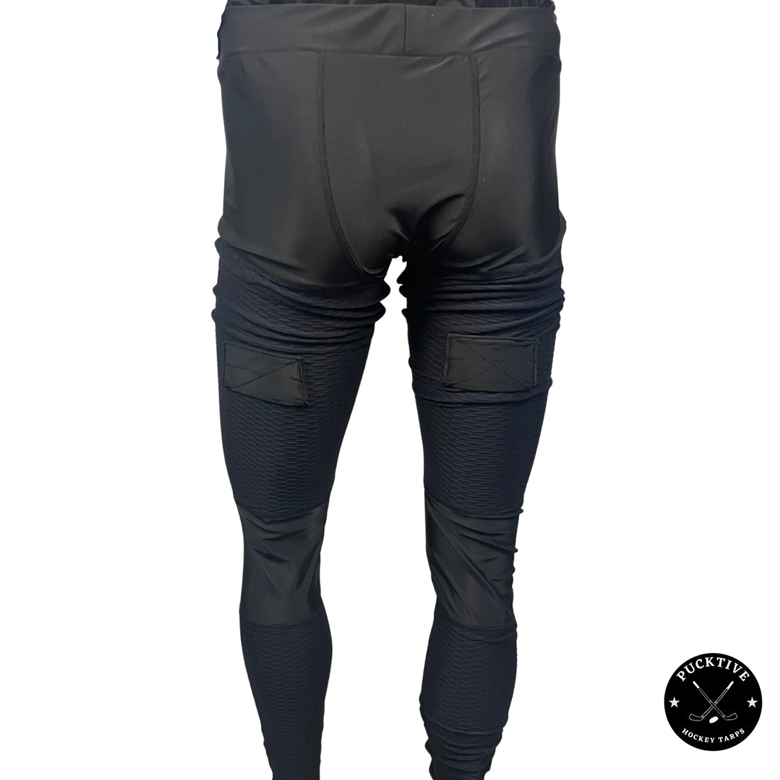 Front view of Boy’s Pro A7 cut-resistant hockey jock leggings showing ergonomic fit and protective coverage zones.