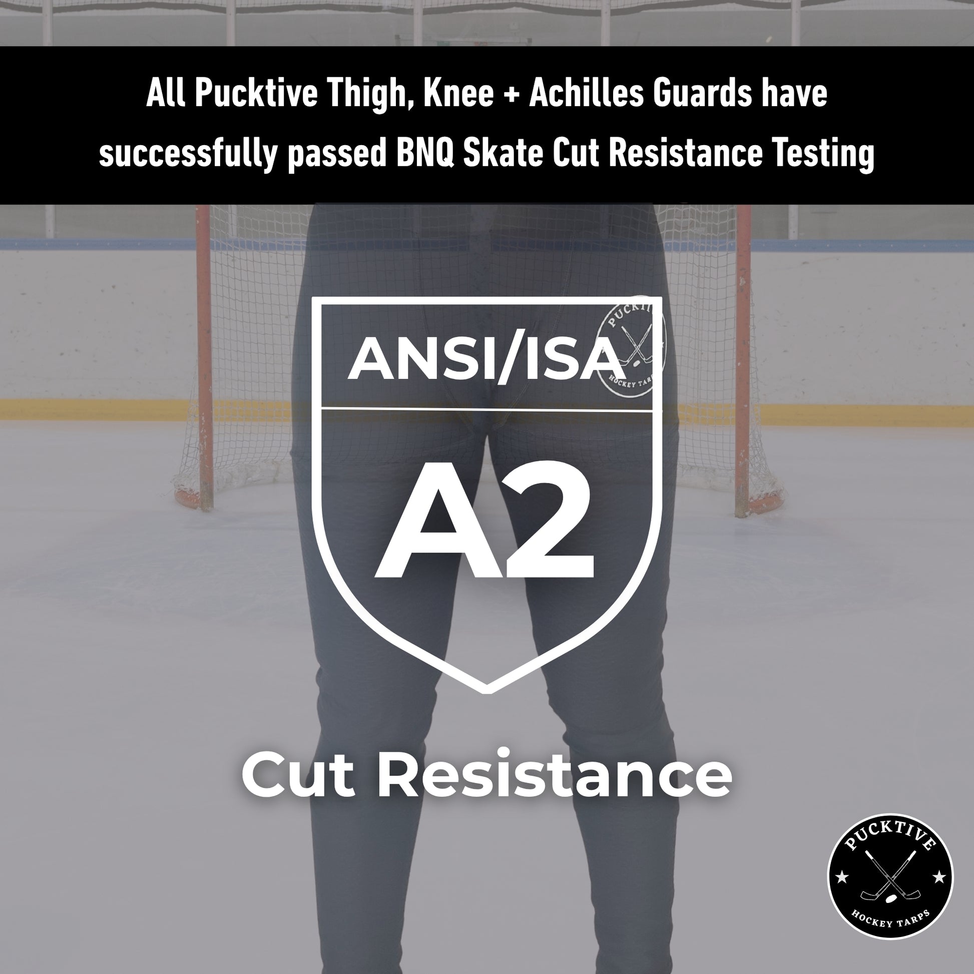 Testing overview of Girl’s Base A2 goalkeeper leggings demonstrating BNQ cut-resistance and material durability.