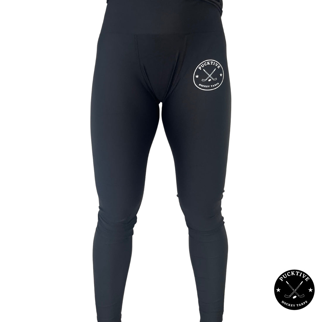 Front view of girl’s dry fit hockey leggings showing athletic fit and breathable performance fabric.