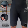 Specification graphic for Girl’s Dry-Fit Hockey Jill Shorts showing moisture-wicking performance details and athletic fit features.