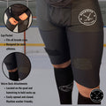 Product specifications page for Men’s Base A2 cut-resistant hockey jock shorts detailing materials and protection features.