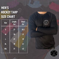 Men’s Base A2 cut-resistant wrist hockey shirt size chart showing measurements for accurate fit.