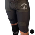 Front view of Men’s Pro A7 cut-resistant hockey jock shorts with built-in cup pocket and Velcro sock tabs.