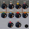 Display showing available neck guard color options for the Women’s Base A2 hockey tarp.