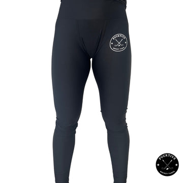 Front view of women’s dry fit hockey leggings showing athletic fit and breathable performance fabric.