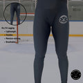 General information page for women’s dry fit hockey leggings describing performance fabric, breathability, and compression fit.