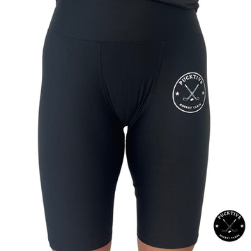 Front view of Women’s Dry-Fit Hockey Shorts showing lightweight fabric, ergonomic fit.