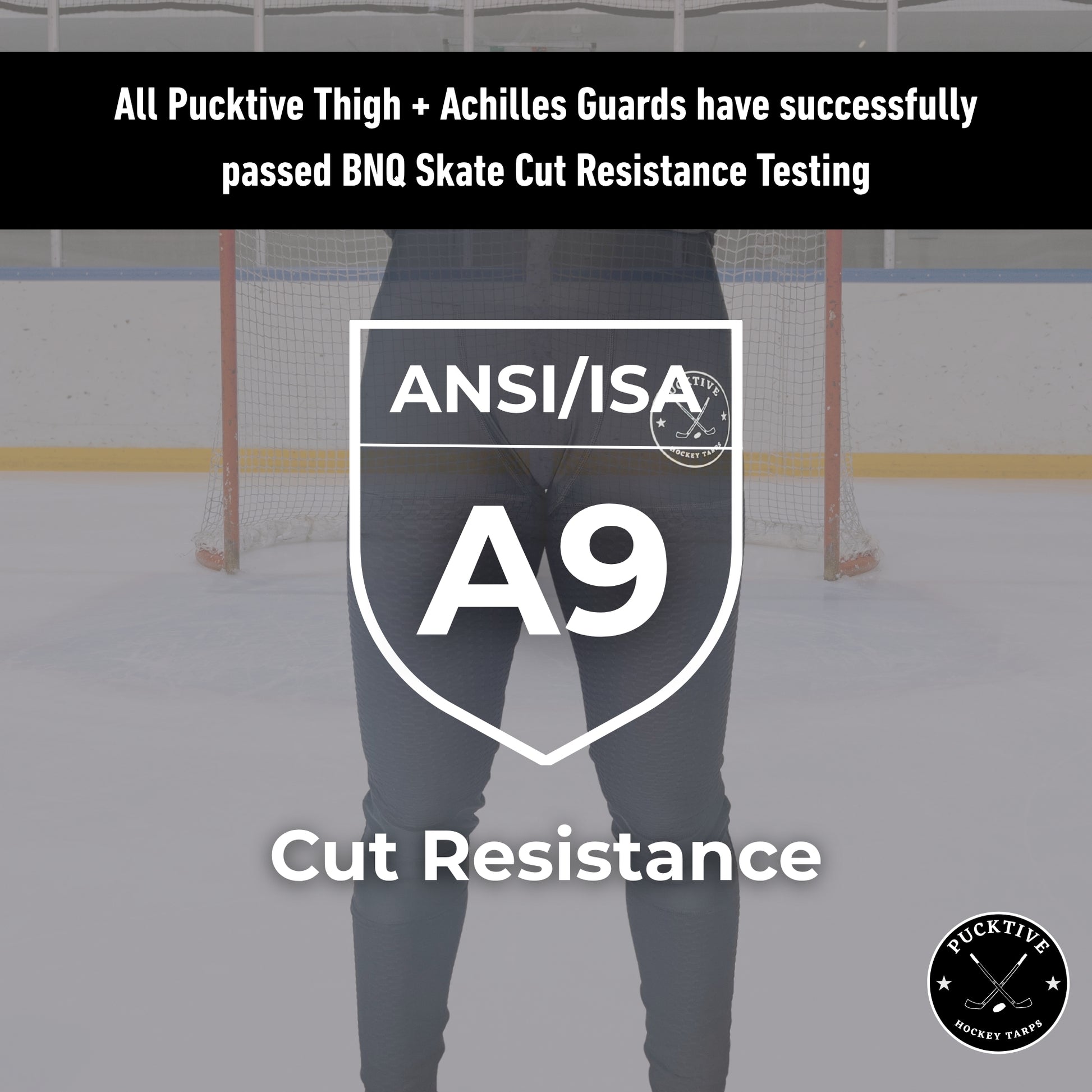 Feature breakdown of Women’s Elite A9 hockey leggings highlighting 4-way stretch, moisture-wicking fabric, lightweight design.